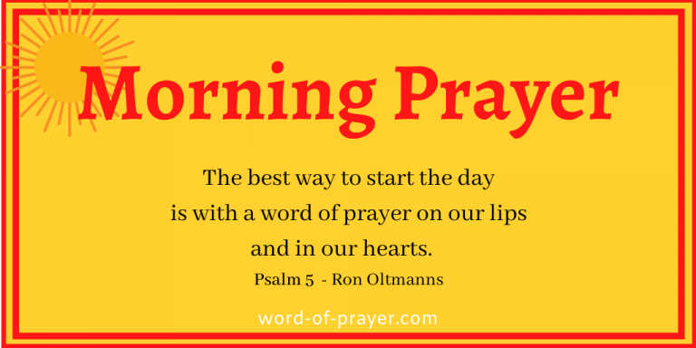 Morning Prayer Word of Prayer