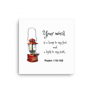 Psalm 119:105 with Lantern Canvas | Faith Quote | Wall Hanging