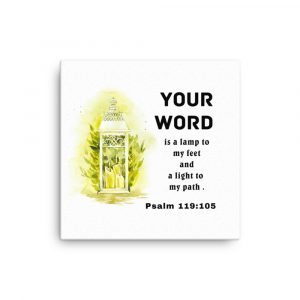 Psalm 119:105 with Lamp Canvas | Faith Quote | Wall Hanging